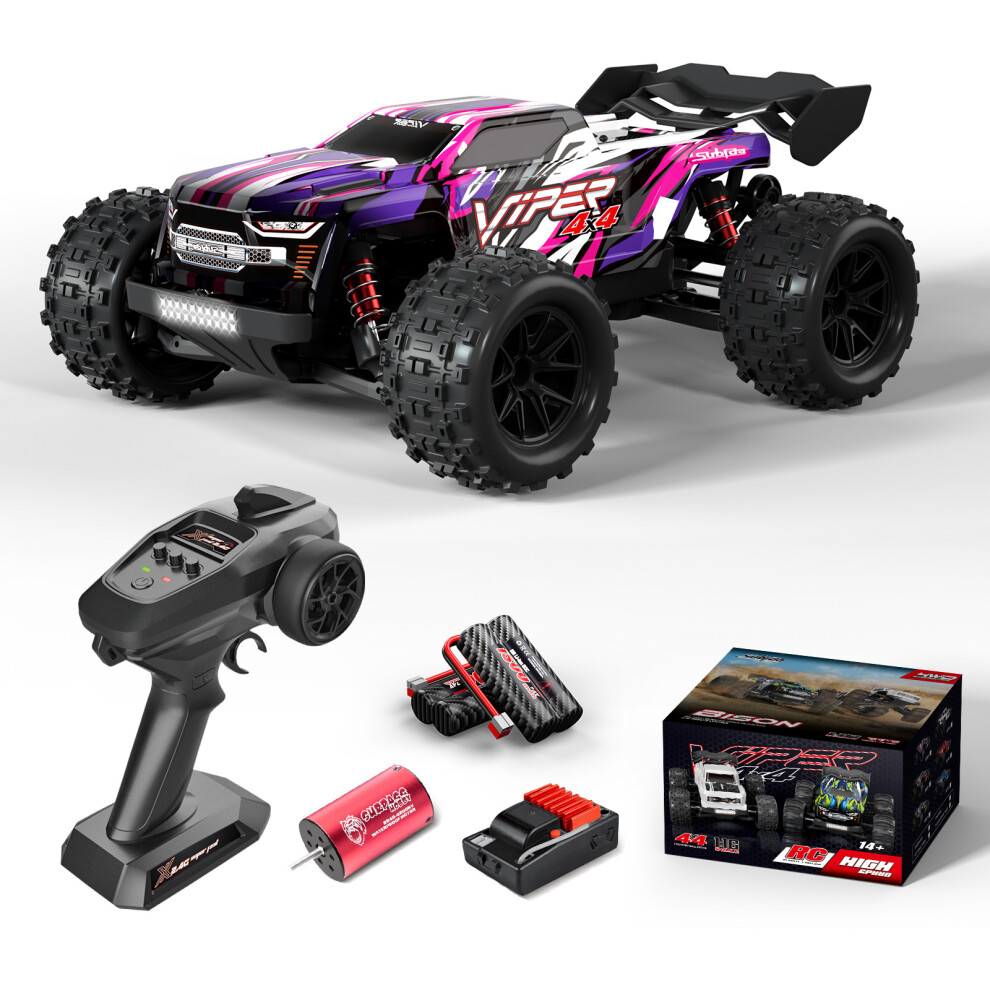 (Purple) High-Speed 4Wd Rc Car 35Km/H, 2.4Ghz Remote Control Drift Truck - Perfect Gift Purple 123643881765