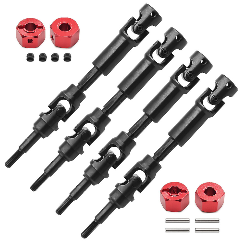 (Red) For Traxxas Mini Maxx Rc Car Cvd Front & Rear Universal Drive Shafts Coupler Kit Red 320997474203