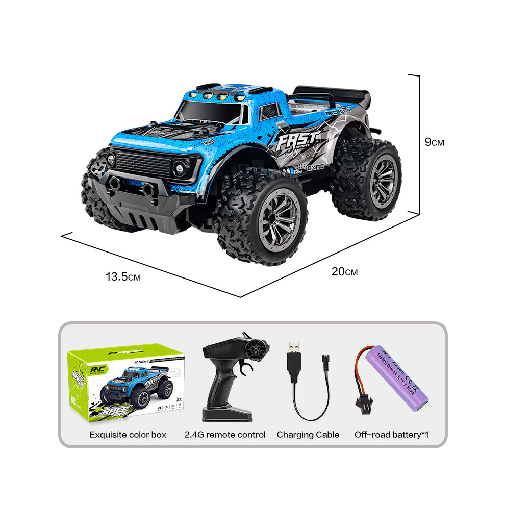 () 1/20 2.4G Rc Drift Climbing Car With Led Remote Control Off Road Vehicle Blue/Light 320997490487