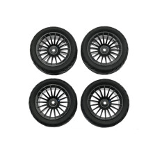 (Black) 4PCS Rubber Tires Tyre Wheel For UDI1601 UD1602 UD1603 UD1604 UD1607 SG1603 SG1604