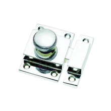 Round Knob Cupboard catch Polished Chrome