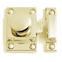 Round Knob Cupboard catch Polished Brass