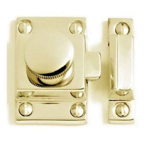 Round Knob Cupboard catch Polished Brass