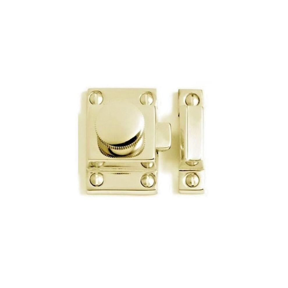 Round Knob Cupboard Catch Polished Brass By Ironmongery World 5057067960650