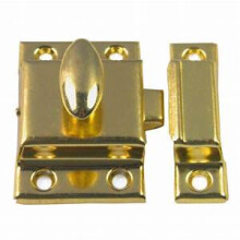 Small Steel cupboard catch 45mm Brass by Ironmongery World