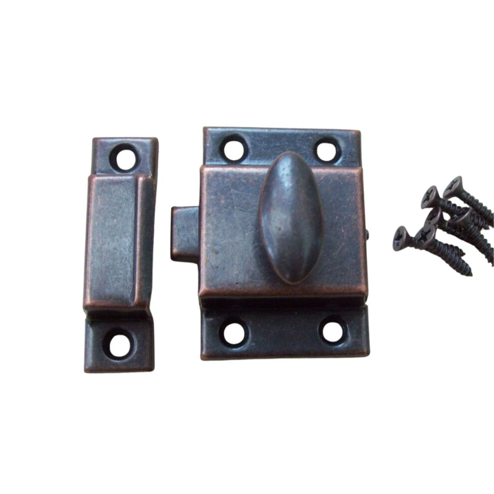 Large Steel Cupboard Catch 55Mm Antique Copper By Ironmongery World 5057067955274