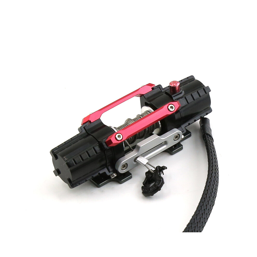 Red (Red) Metal Electric Winch/Winch For Trx-4 Scx10 90046 D90 W93 1/10 Rc Control Car Crawler