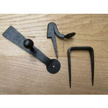 Hand-forged Penny End Door Latch Small Black by Ironmongery World