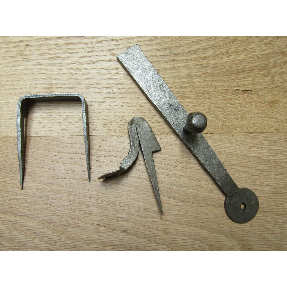 Hand-Forged Penny End Door Latch Large Antique Iron By Ironmongery World 5057067991555
