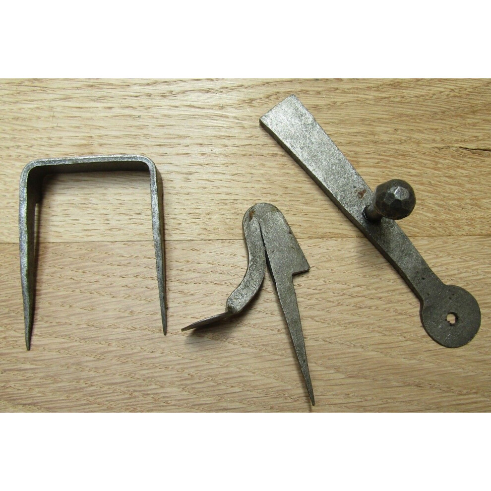 Hand-Forged Penny End Door Latch Small Antique Iron By Ironmongery World 5057067991531