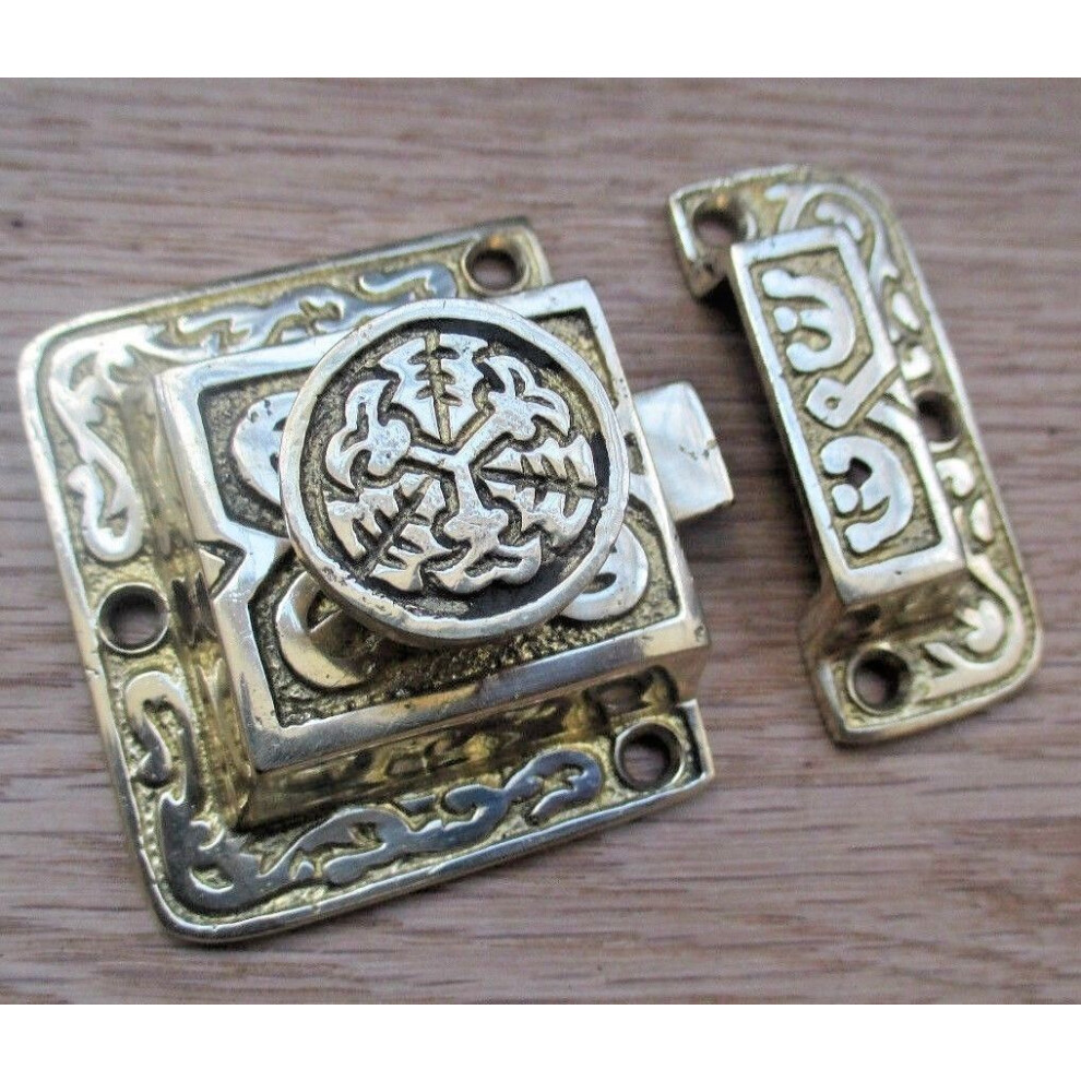 East Lake Cupboard Catch Round Plate Polished Brass By Ironmongery World 5057067960346