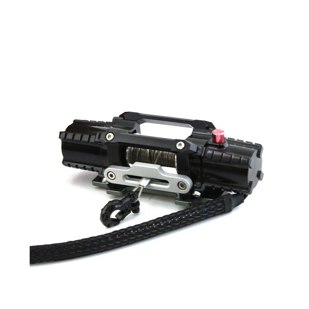 Black (Black) Metal Electric Winch/Winch For Trx-4 Scx10 90046 D90 W93 1/10 Rc Control Car Crawler