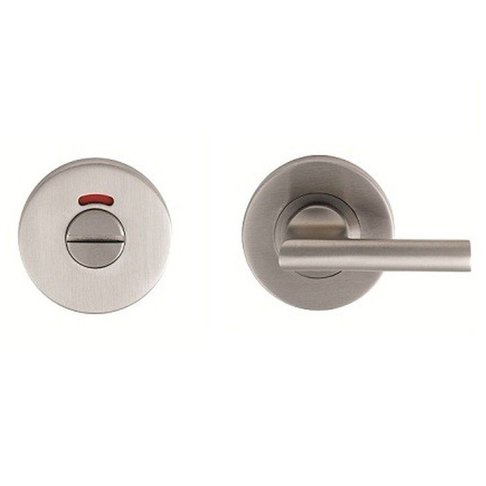 Ironmongery World Bathroom Thumb Turn Door Lock Satin Steel- Disabled By