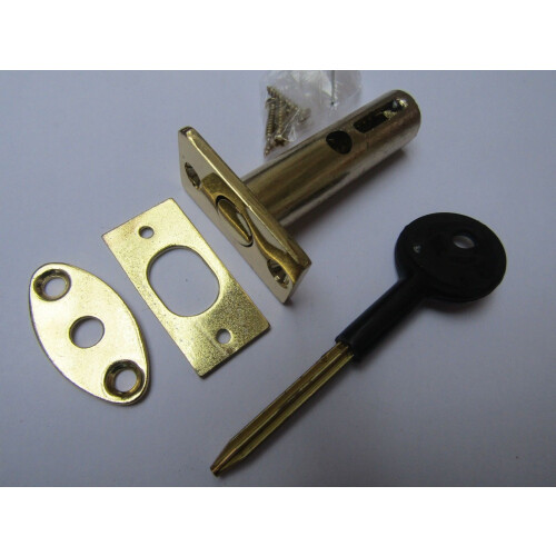 Polished Brass door Rackbolt + Key