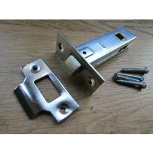 Pack of 3 Tubular Mortice Latch Lock Chrome Nickel by Ironmongery World
