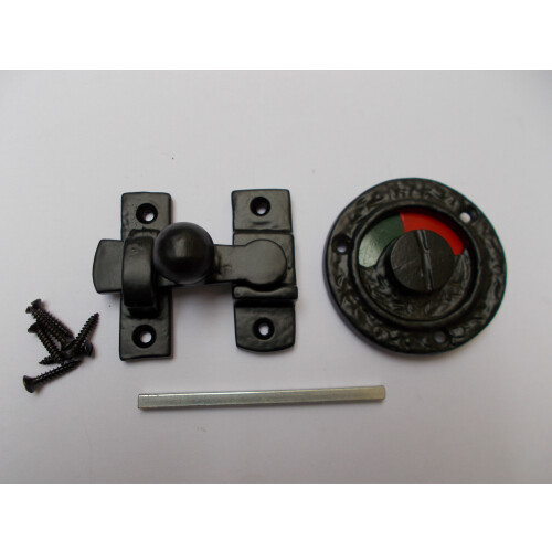 Bathroom door indicator bolt Black Antique Tudor Gothic