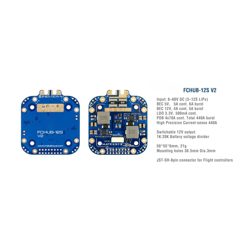 Fpv Fchub-12S V2 5V 12V 440A Cross Board Power Distribution Board For Drone 320997486145