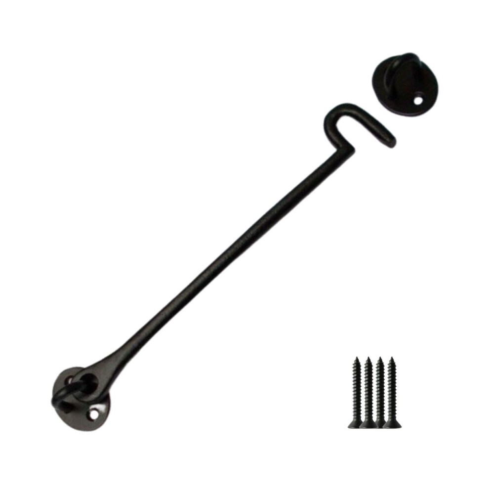 12" Plain Cast Iron Cabin Hook Black Antique By Ironmongery World 5057067307936