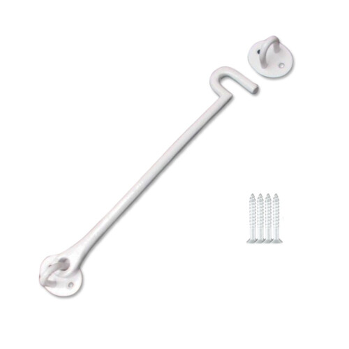10" Plain Cast Iron Cabin Hook White by Ironmongery World
