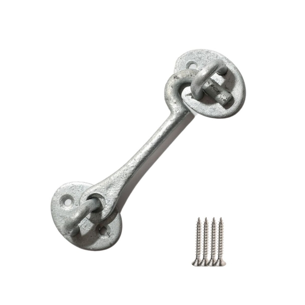 4" Plain Cast Iron Cabin Hook Galvanised By Ironmongery World 5057067905545