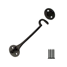 6" Plain Cast Iron Cabin Hook Black Antique