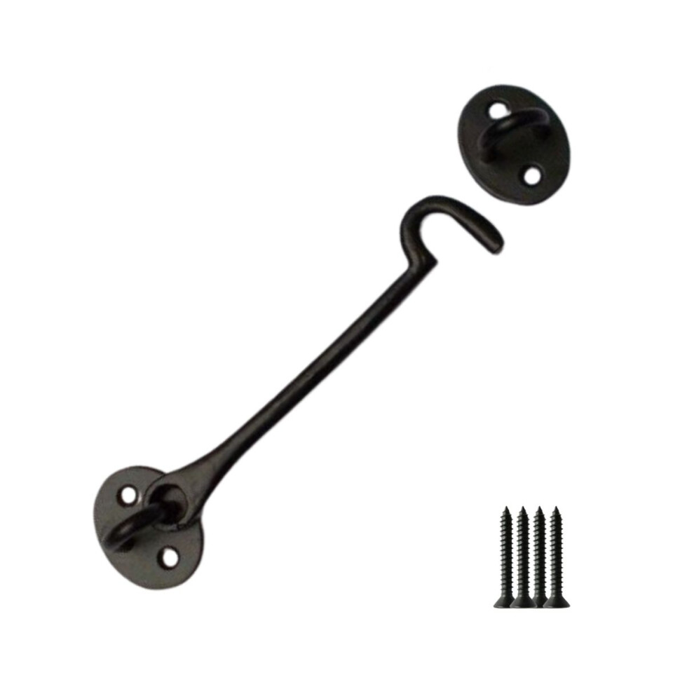 6" Plain Cast Iron Cabin Hook Black Antique By Ironmongery World 5057067922214