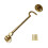 6" Plain Polished Brass Cabin Hook by Ironmongery World 1