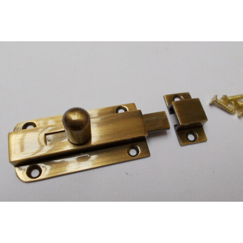 Vintage Small Knob Bolt Antique Brass