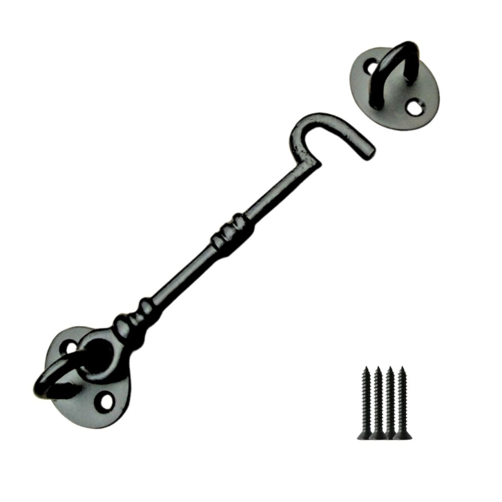 8" Knotted Cast Iron Cabin Hook Black Antique By Ironmongery World 5057067317218