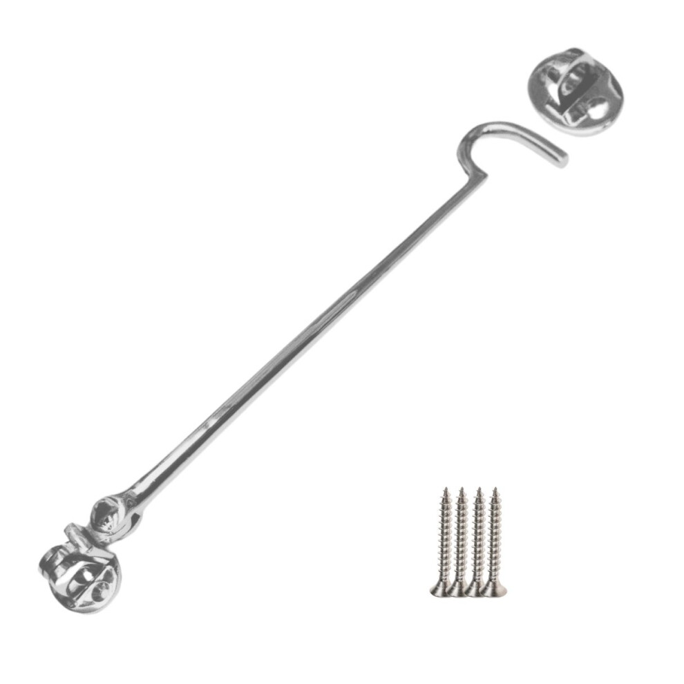 10" Plain Satin Chrome Cabin Hook By Ironmongery World 5057067318567