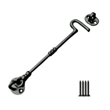 12" Knotted Cast Iron Cabin Hook Black Antique by Ironmongery World