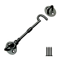 6" Knotted Cast Iron Cabin Hook Black Antique by Ironmongery World