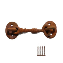 4" knotted Cast Iron Cabin Hook Rust by Ironmongery World