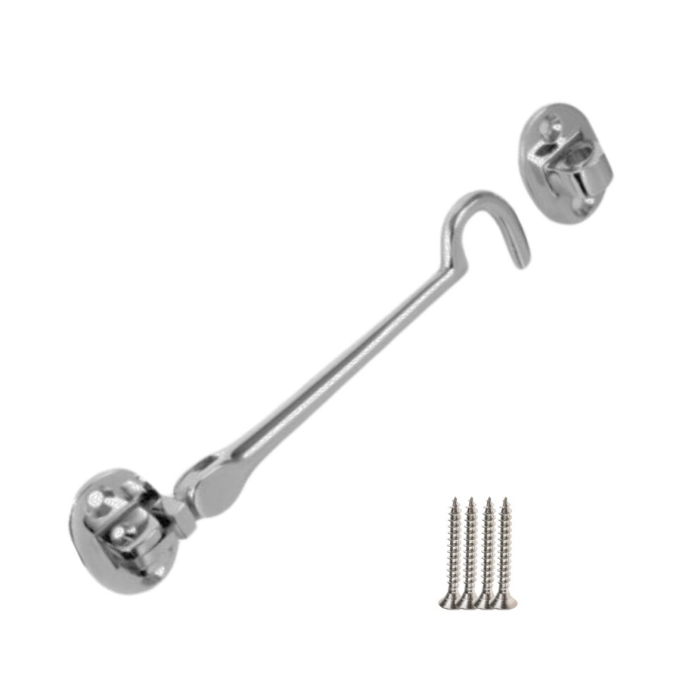 8" Plain Satin Chrome Cabin Hook By Ironmongery World 5057067890643