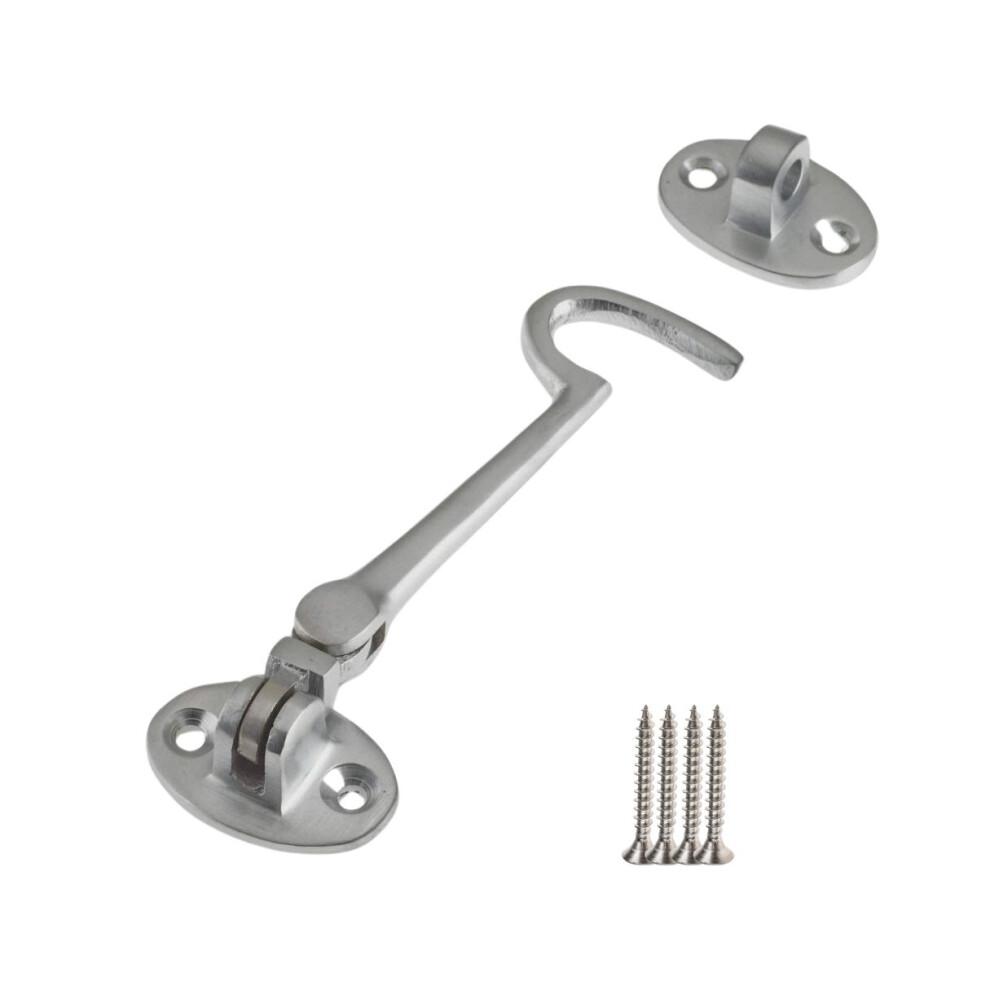6" Plain Satin Chrome Cabin Hook By Ironmongery World 5057067890636