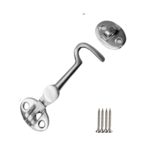 3" Plain Satin Chrome Cabin Hook by Ironmongery World
