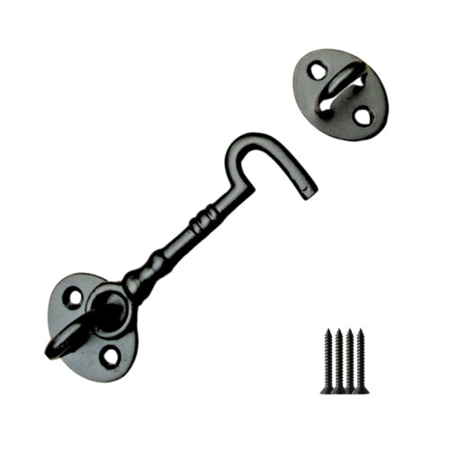 4" Knotted Cast Iron Cabin Hook Black Antique