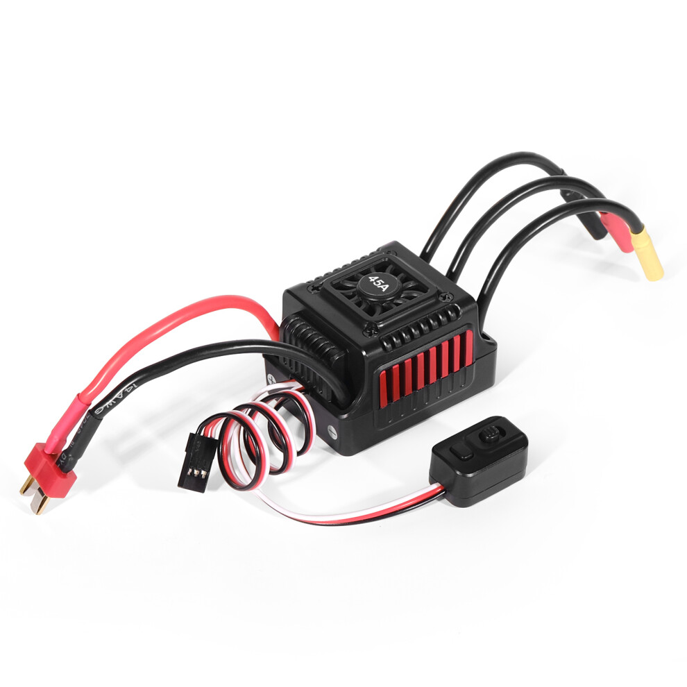 (T-Plug ) Wsdt-45A Rc Sensorless Brushless Waterproof Esc For 1/10 Rc Entry-Level Players Red 320997498018