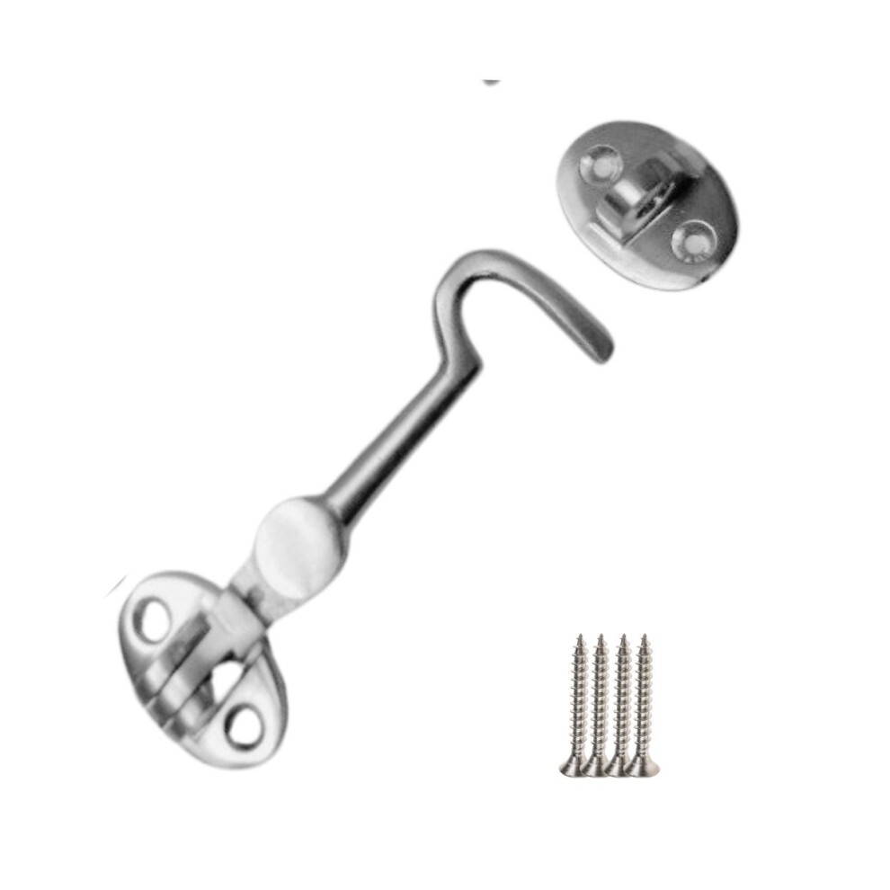 4" Plain Satin Chrome Cabin Hook By Ironmongery World 5057067923709
