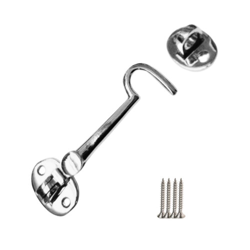 4" Plain Polished Chrome Cabin Hook by Ironmongery World