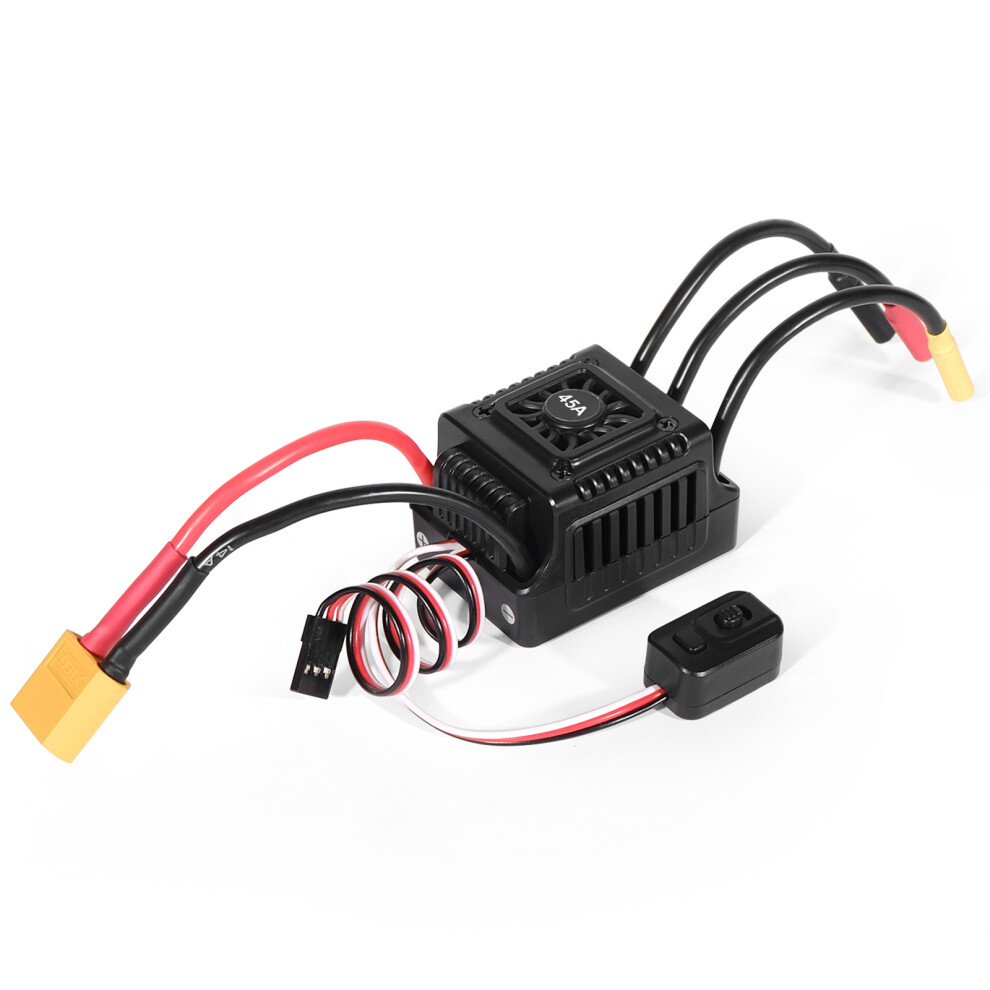 (Xt60 Plug ) Wsdt-45A Rc Sensorless Brushless Waterproof Esc For 1/10 Rc Entry-Level Players Black 320997498025