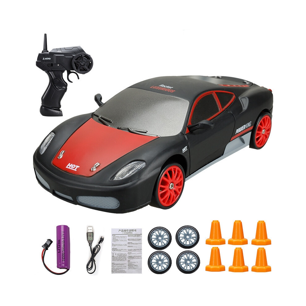 (Black) 2.4G 1:24 Drift Rc Car 4Wd 3.7V, Gtr Model Remote Control Toy For Children Black 113121440164