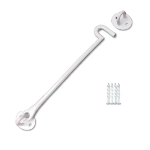 12" Plain Cast Iron Cabin Hook White