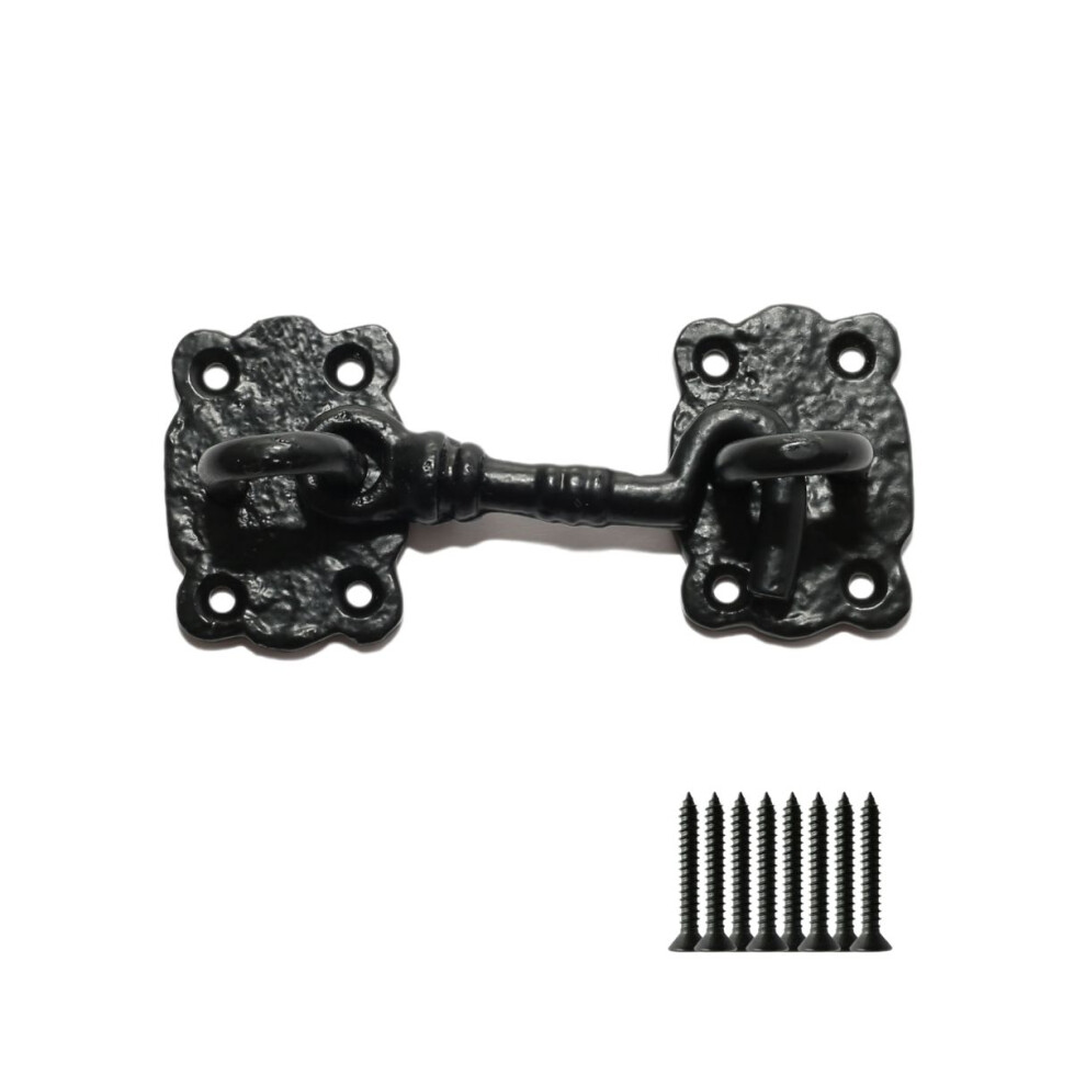 3" Decorative Cabin Hook Black Antique By Ironmongery World 5057067962548
