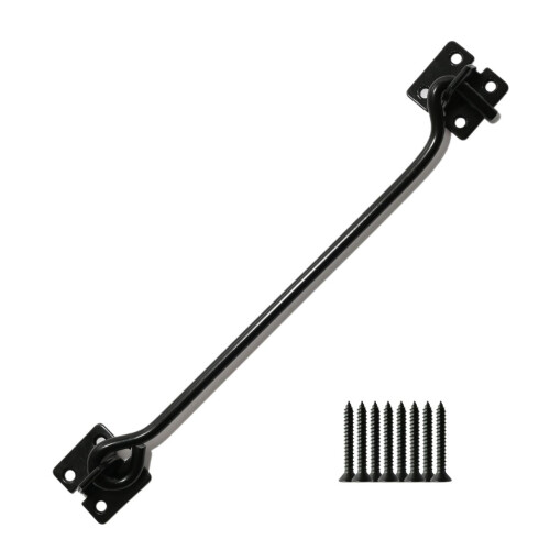 12" Steel Wire Cabin Hook Catch Black