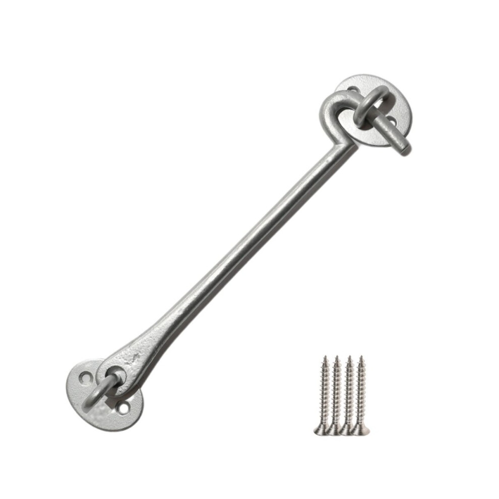 8" Plain Cast Iron Cabin Hook Galvanised By Ironmongery World 5057067905576