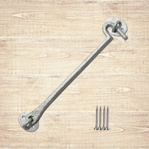 12" Plain Cast Iron Cabin Hook Galvanised by Ironmongery World