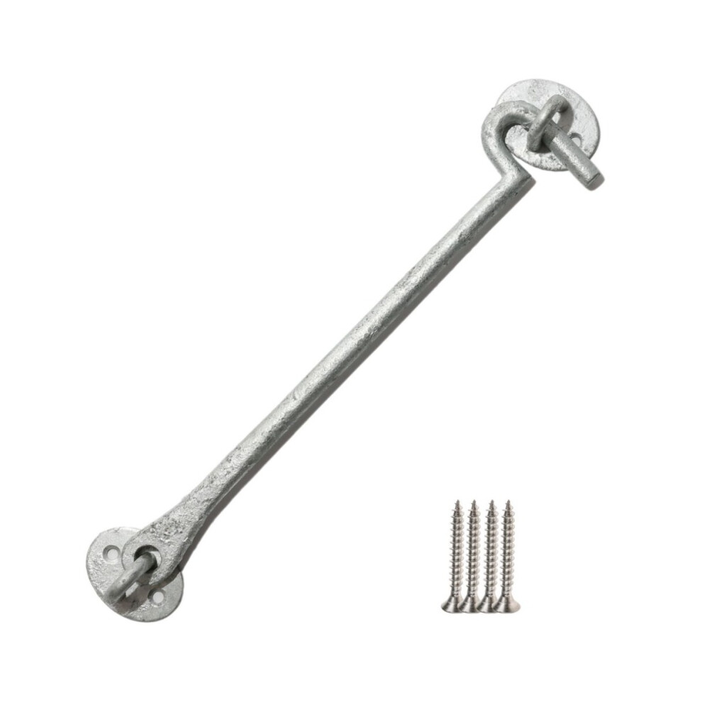 10" Plain Cast Iron Cabin Hook Galvanised By Ironmongery World 5057067905583
