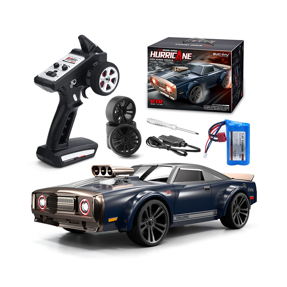 (Blue) 1:16 2.4G 4Wd Remote Control Retro Muscle Car, 35Km/H Drift Rc Model Vehicle Blue 123643888894