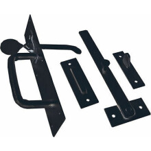 Traditional Steel Suffolk Latch Black by Ironmongery World